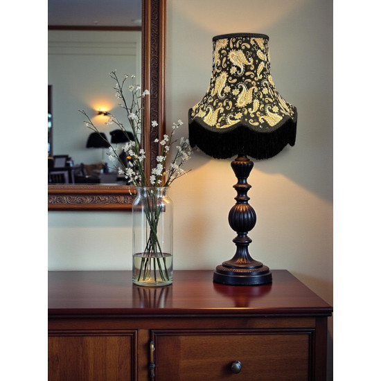 Paisley Print Black and Gold Lampshade