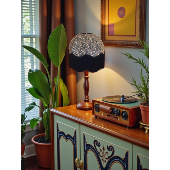 Paisley Print Black Dome Lampshade