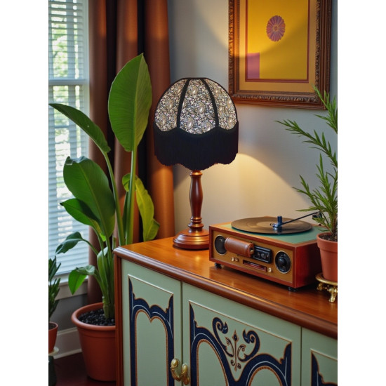 Paisley Print Black Seam Dome Lampshade