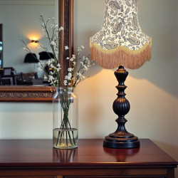 Paisley Print Ivory Grey and Gold Lampshade