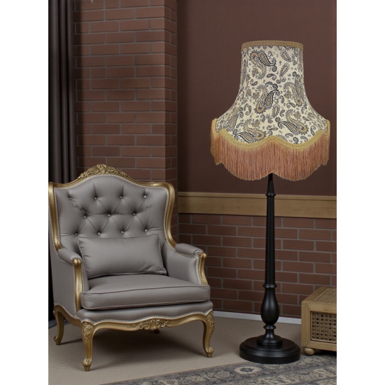 Paisley Print Ivory Grey and Gold Lampshade