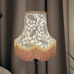 Paisley Print Ivory Grey and Gold Lampshade