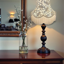 Paisley Print Ivory and Grey Lampshade