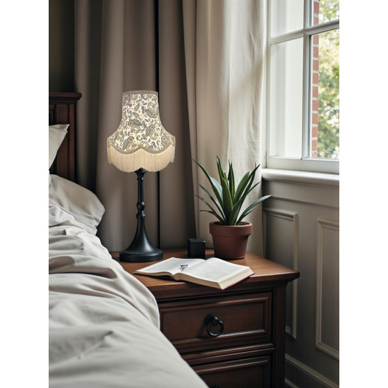 Paisley Print Ivory and Grey Lampshade