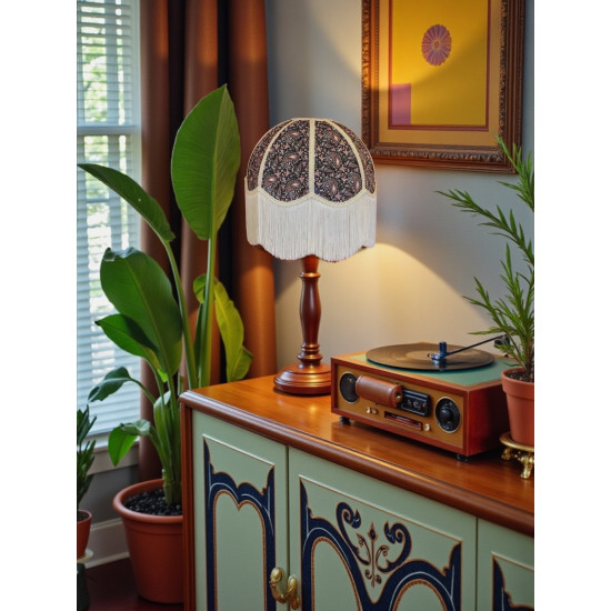 Paisley Print Pink Cream Seam Dome Lampshade