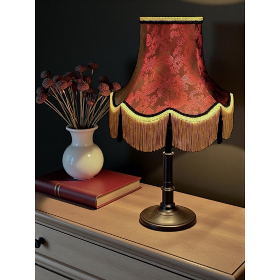 Paisley Jacquard Red and Black Lampshade