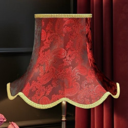 Paisley Jacquard Red and Gold Modern Lampshade