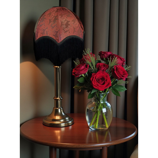 Paisley Jacquard Red Black Parachute Dome Lampshade