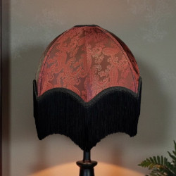Paisley Jacquard Red Black Parachute Dome Lampshade