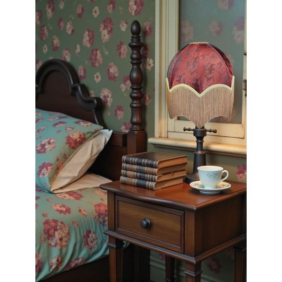 Paisley Jacquard Red Gold Parachute Dome Lampshade