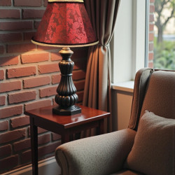 Paisley Jacquard Red Black Fabric Tapered Empire Lampshade