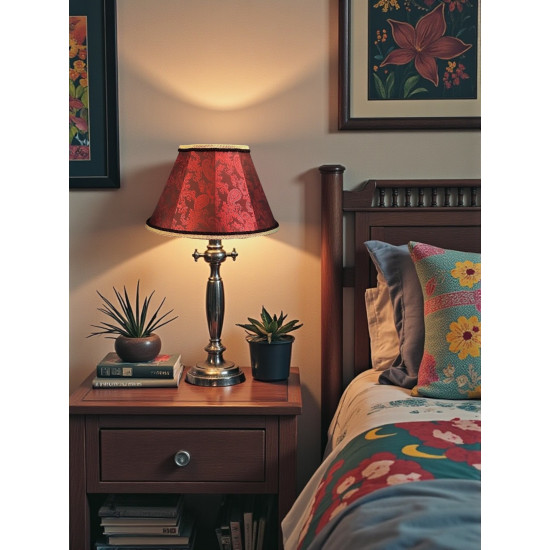 Paisley Jacquard Red Black Fabric Tapered Empire Lampshade