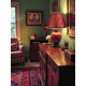 Paisley Jacquard Red Black Fabric Tapered Empire Lampshade