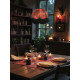 Paisley Jacquard Red Black Dome Lampshade