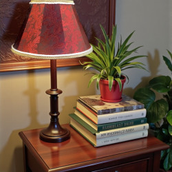 Paisley Jacquard Red Cream Fabric Tapered Empire Lampshade