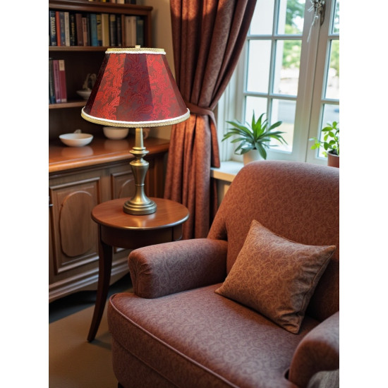 Paisley Jacquard Red Cream Fabric Tapered Empire Lampshade