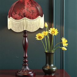 Paisley Jacquard Red Cream Dome Lampshade