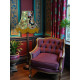 Bird of Juno Peacock Feather Scalloped Fabric Lampshades