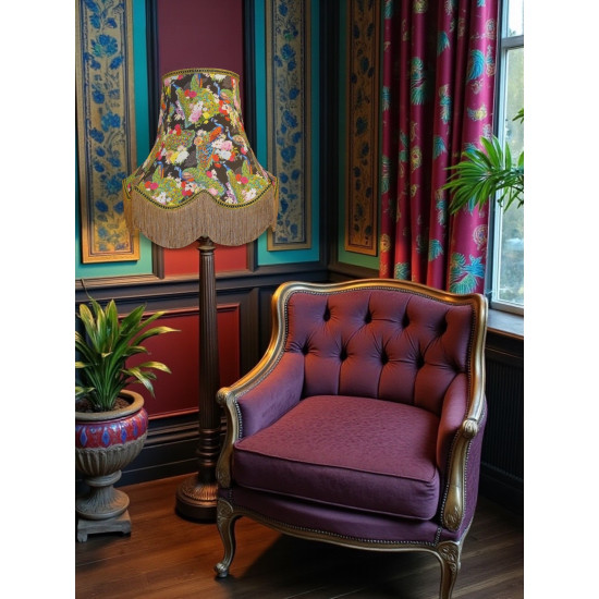 Peacock Dance Black  Fabric Lampshades