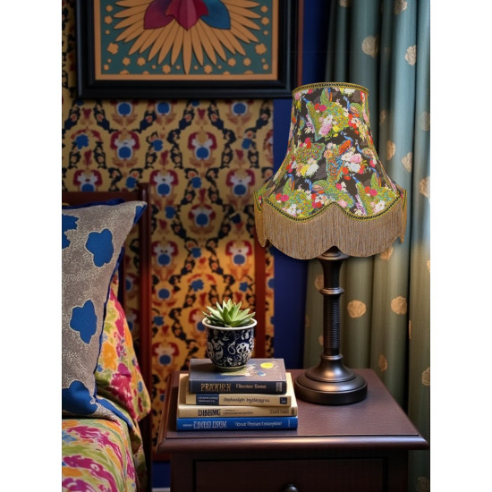 Peacock Dance Black  Fabric Lampshades