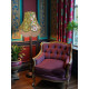 Bird of Juno Peacock Feather Cream Scalloped Fabric Lampshades