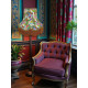 Peacock Dance Cream Fabric Lampshades