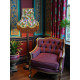 Peacock Dance Cream Gold Fabric Lampshades