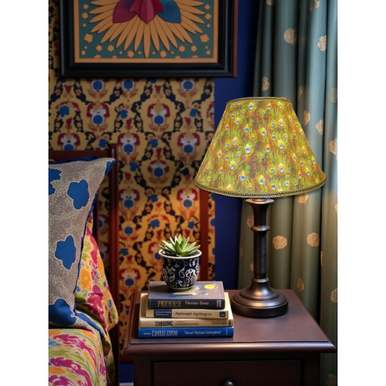 Peacock Plume Feathers Fabric Lampshades