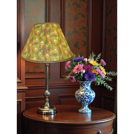 Peacock Plume Feathers Fabric Lampshades