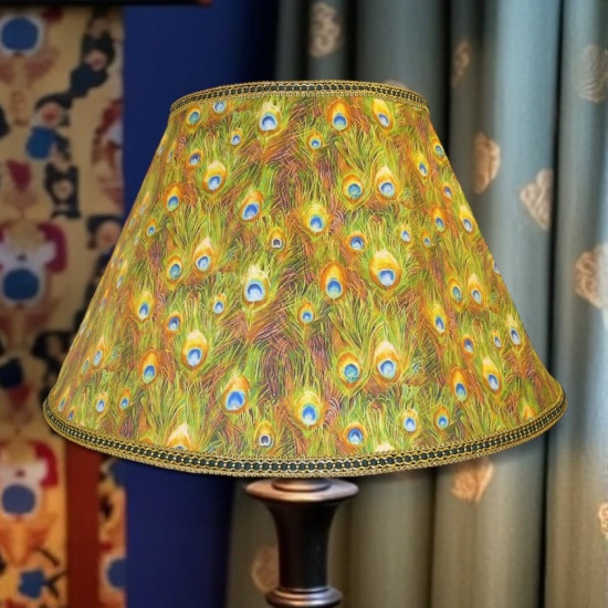 Peacock Plume Feathers Fabric Lampshades