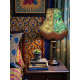 Bird of Juno Peacock Feather Green Scalloped Fabric Lampshades
