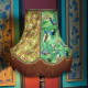 Bird of Juno Peacock Feather Green Scalloped Fabric Lampshades
