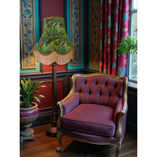 Peacock Dance Green Fabric Lampshades