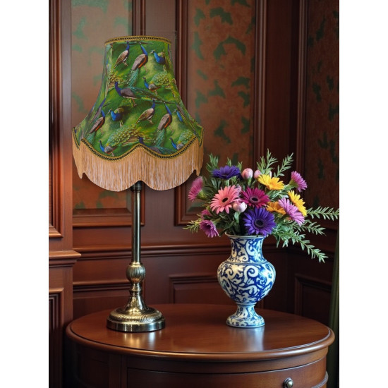 Peacock Dance Green Fabric Lampshades