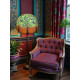 Green Peacock Dome Fabric Lampshade