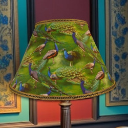 Peacock Plume Green Fabric Lampshades
