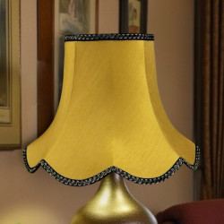 Antique Gold Black Modern Scalloped Fabric Lampshade