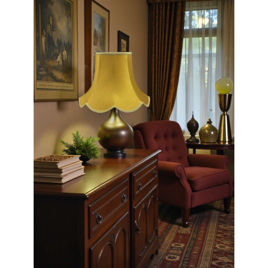 Antique Gold Modern Scalloped Fabric Lampshades