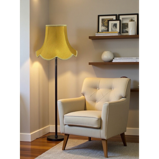 Antique Gold Modern Scalloped Fabric Lampshades