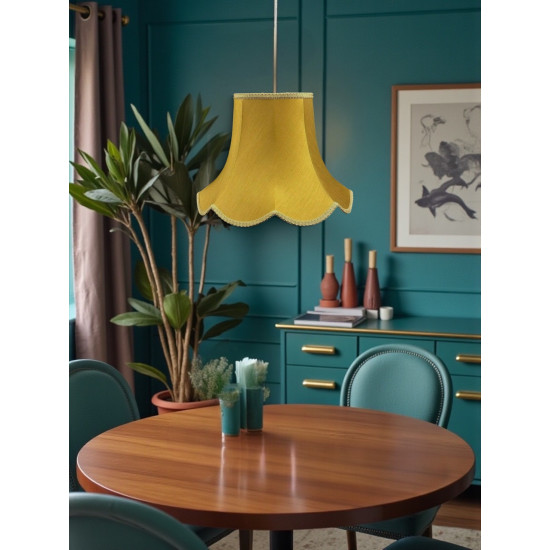 Antique Gold Modern Scalloped Fabric Lampshades