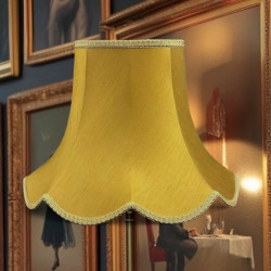 Antique Gold Modern Scalloped Fabric Lampshades