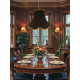 Black and Gold Braid Modern Scalloped Fabric Lampshades
