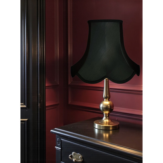 Black Modern Scalloped Fabric Lampshade
