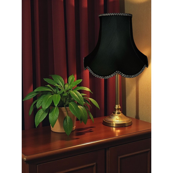 Black and Gold Mix Modern Scalloped Fabric Lampshade
