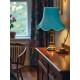 Azure Blue Modern Scalloped Fabric Lampshades
