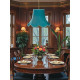 Azure Blue Modern Scalloped Fabric Lampshades