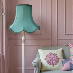 Duck Egg Blue Modern Fabric Scalloped Lampshades