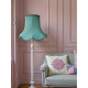 Duck Egg Blue Modern Fabric Scalloped Lampshades