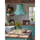 Duck Egg Blue Modern Fabric Scalloped Lampshades
