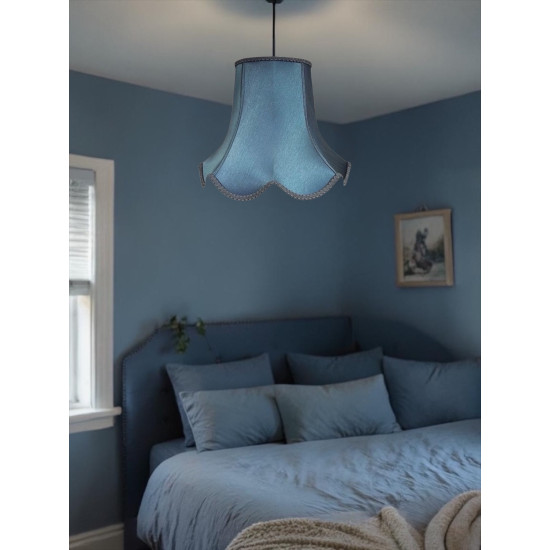 Slate Blue Modern Fabric Lampshades